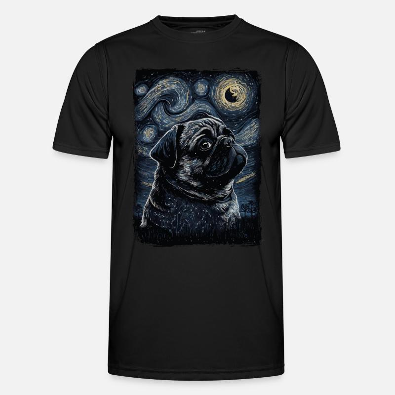 Mops Sternennacht Männer Funktions-T-Shirt