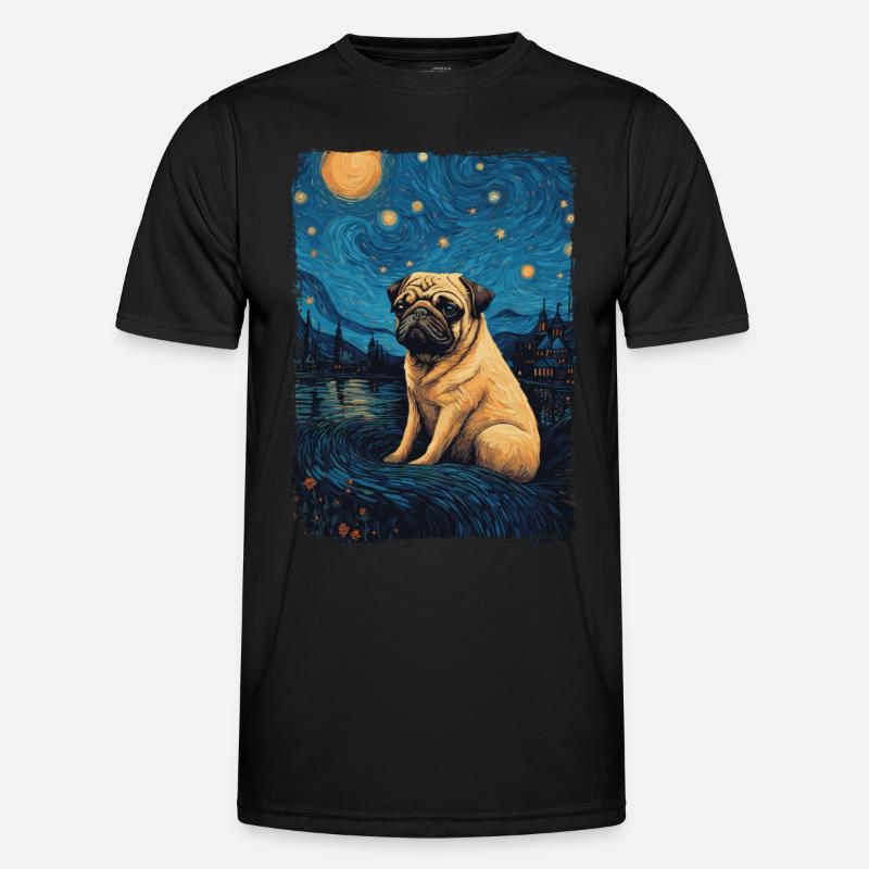 Pug Starry Night Men's Functional T-Shirt