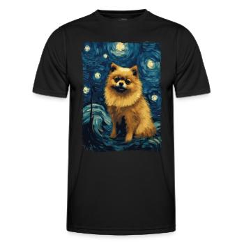 Zwergspitz Starry Night - Männer Funktions-T-Shirt - Schwarz - Vorne - AI Model Male 178 dark (178cm)