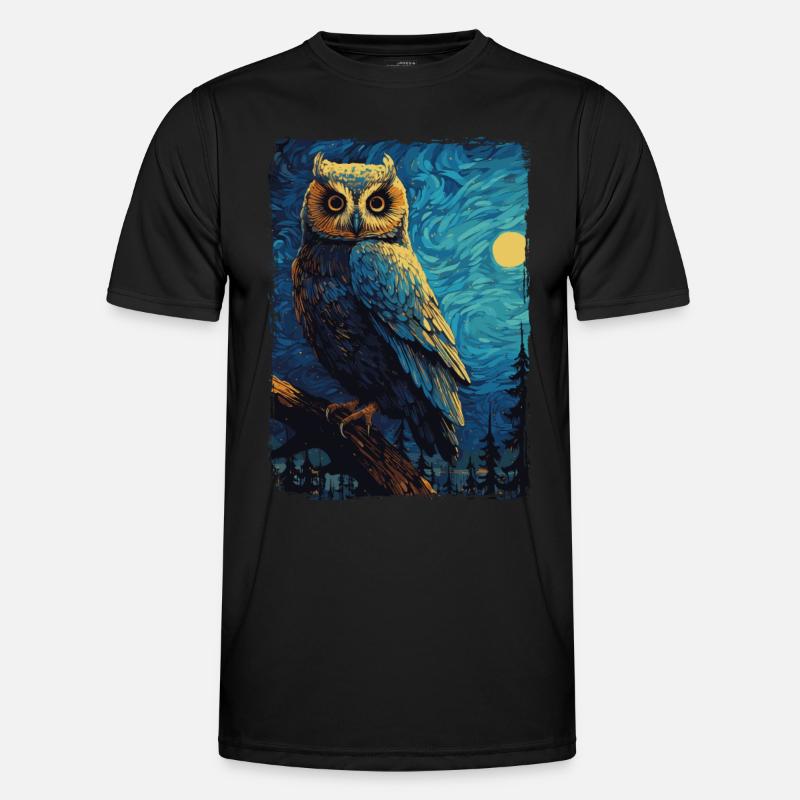 Eule Starry Night Männer Funktions-T-Shirt
