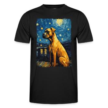 Boxer Nuit étoilée - T-shirt sport Homme - noir - Devant - AI Model Male 178 dark (178cm)