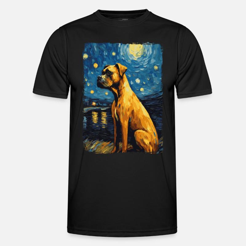 Boxer Starry Night - Men's Functional T-Shirt - black