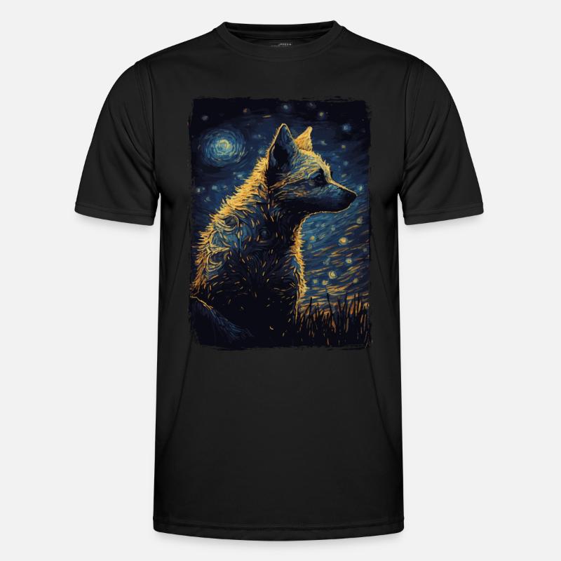 Hyäne Starry Night Männer Funktions-T-Shirt