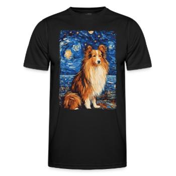 Berger Shetland Nuit étoilée - T-shirt sport Homme - noir - Devant - AI Model Male 178 dark (178cm)