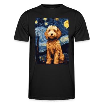 Lagotto Romagnolo Starry Night - Männer Funktions-T-Shirt - Schwarz - Vorne - AI Model Male 178 dark (178cm)