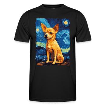 Chihuahua Starry Night - Männer Funktions-T-Shirt - Schwarz - Vorne - AI Model Male 178 dark (178cm)