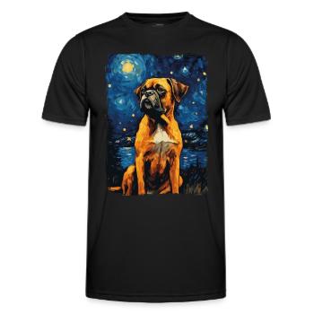 Boxer Nuit étoilée - T-shirt sport Homme - noir - Devant - AI Model Male 178 dark (178cm)