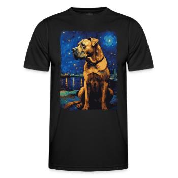 Presa Canario Starry Night - Männer Funktions-T-Shirt - Schwarz - Vorne - AI Model Male 178 dark (178cm)