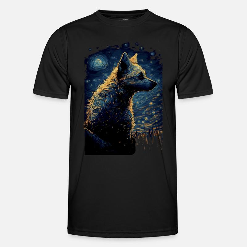 Hyäne Starry Night Männer Funktions-T-Shirt