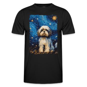 Shih Tzu Starry Night - Männer Funktions-T-Shirt - Schwarz - Vorne - AI Model Male 178 dark (178cm)