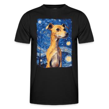 Lévrier italien Nuit étoilée - T-shirt sport Homme - noir - Devant - AI Model Male 178 dark (178cm)