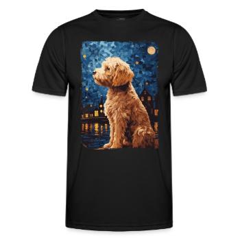 Lagotto Romagnolo Starry Night - Männer Funktions-T-Shirt - Schwarz - Vorne - AI Model Male 178 dark (178cm)