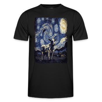 Kuh Starry Night - Männer Funktions-T-Shirt - Schwarz - Vorne - AI Model Male 178 dark (178cm)