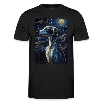 Galgo Español Starry Night - Men's Functional T-Shirt - black - Front - AI Model Male 178 dark (178cm)