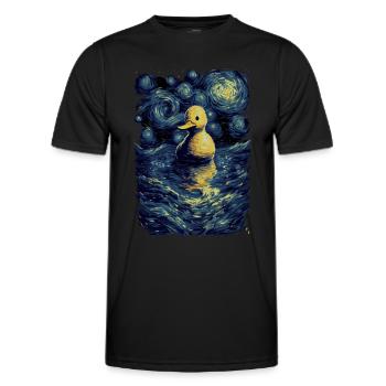 Rubber Duck Starry Night - Men's Functional T-Shirt - black - Front - AI Model Male 178 dark (178cm)