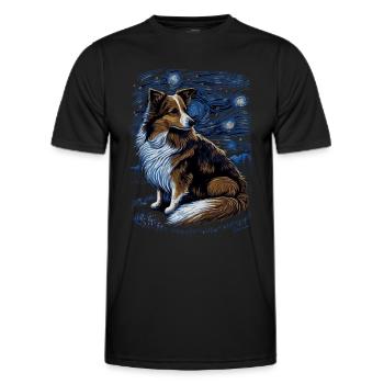 Berger Shetland Nuit étoilée - T-shirt sport Homme - noir - Devant - AI Model Male 178 dark (178cm)
