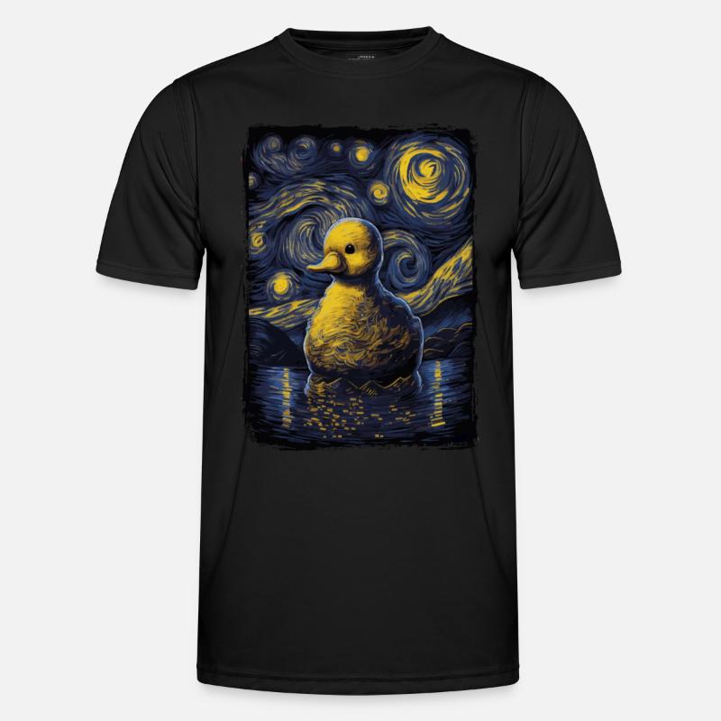 Rubber Duck Starry Night - Men's Functional T-Shirt - black
