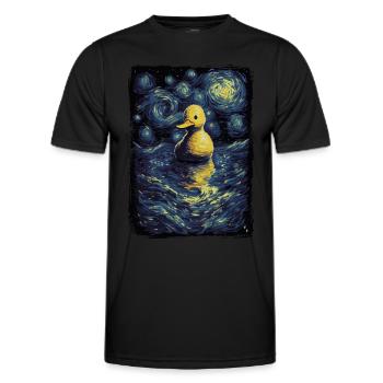 Rubber Duck Starry Night - Men's Functional T-Shirt - black - Front - AI Model Male 178 dark (178cm)