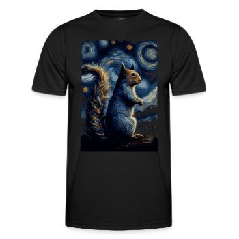 Écureuil Nuit étoilée - T-shirt sport Homme - noir - Devant - AI Model Male 178 dark (178cm)