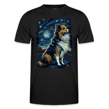 Berger Shetland Nuit étoilée - T-shirt sport Homme - noir - Devant - AI Model Male 178 dark (178cm)