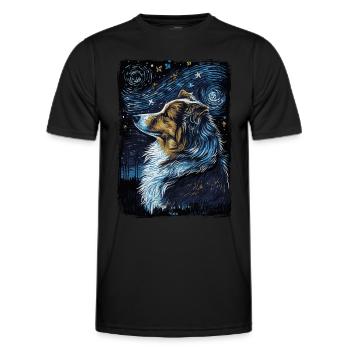 Berger Shetland Nuit étoilée - T-shirt sport Homme - noir - Devant - AI Model Male 178 dark (178cm)