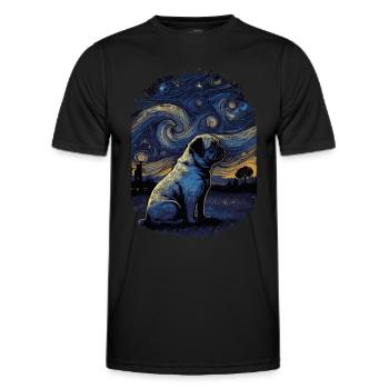 Pug Starry Night - Men's Functional T-Shirt - black - Front - AI Model Male 178 dark (178cm)