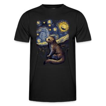 Otter Starry Night - Männer Funktions-T-Shirt - Schwarz - Vorne - AI Model Male 178 dark (178cm)