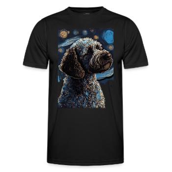 Lagotto Romagnolo Nuit étoilée - T-shirt sport Homme - noir - Devant - AI Model Male 178 dark (178cm)