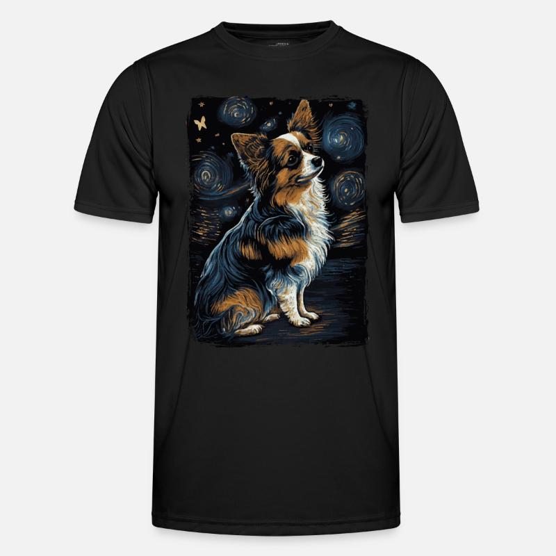 Papillon Hund Starry Night Männer Funktions-T-Shirt
