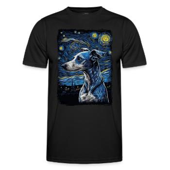 Lévrier italien Nuit étoilée - T-shirt sport Homme - noir - Devant - AI Model Male 178 dark (178cm)