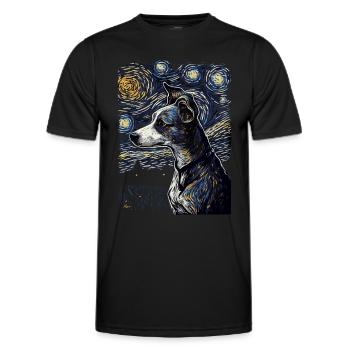 Lévrier italien Nuit étoilée - T-shirt sport Homme - noir - Devant - AI Model Male 178 dark (178cm)