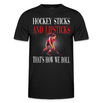 Hockey Sticks and Lipsticks für - Männer Funktions-T-Shirt - Schwarz - Vorne - AI Model Male 178 dark (178cm)