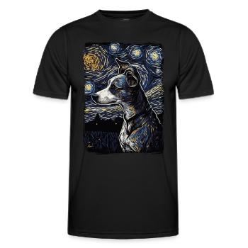 Lévrier italien Nuit étoilée - T-shirt sport Homme - noir - Devant - AI Model Male 178 dark (178cm)