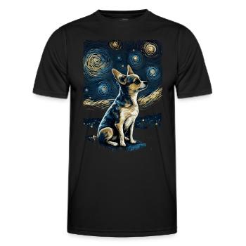 Chihuahua Starry Night - Männer Funktions-T-Shirt - Schwarz - Vorne - AI Model Male 178 dark (178cm)