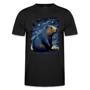 Capybara Starry Night - Men's Functional T-Shirt - black - Front - AI Model Male 178 dark (178cm)