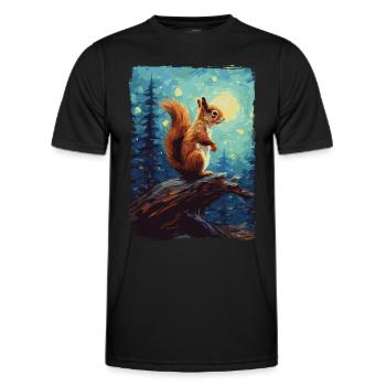Écureuil Nuit étoilée - T-shirt sport Homme - noir - Devant - AI Model Male 178 dark (178cm)
