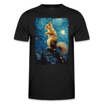 Écureuil Nuit étoilée - T-shirt sport Homme - noir - Devant - AI Model Male 178 dark (178cm)