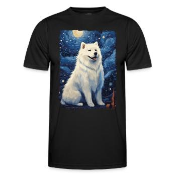 Samoyed Starry Night - Men's Functional T-Shirt - black - Front - AI Model Male 178 dark (178cm)
