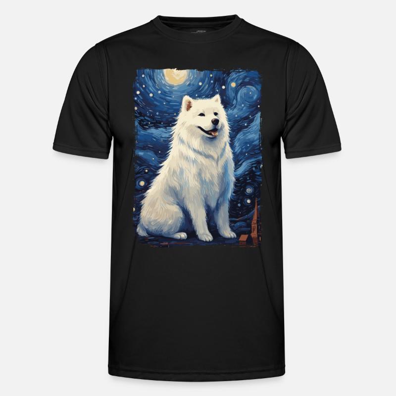 Samoyed Starry Night Männer Funktions-T-Shirt