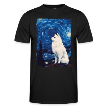 Samoyed Starry Night - Men's Functional T-Shirt - black - Front - AI Model Male 178 dark (178cm)