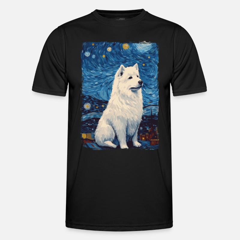 Samoyed Starry Night - Men's Functional T-Shirt - black