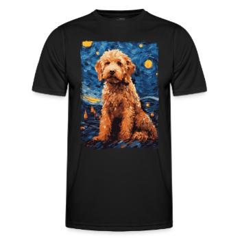 Lagotto Romagnolo Starry Night - Männer Funktions-T-Shirt - Schwarz - Vorne - AI Model Male 178 dark (178cm)
