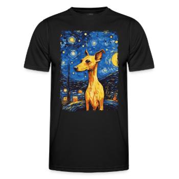 Lévrier italien Nuit étoilée - T-shirt sport Homme - noir - Devant - AI Model Male 178 dark (178cm)
