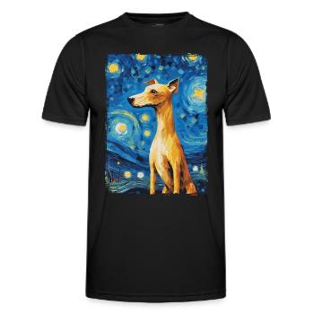 Lévrier italien Nuit étoilée - T-shirt sport Homme - noir - Devant - AI Model Male 178 dark (178cm)