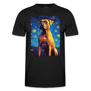 Presa Canario Starry Night - Männer Funktions-T-Shirt - Schwarz - Vorne - AI Model Male 178 dark (178cm)