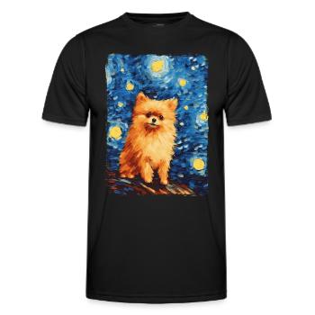 Zwergspitz Starry Night - Männer Funktions-T-Shirt - Schwarz - Vorne - AI Model Male 178 dark (178cm)