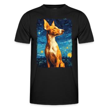 Podenco Starry Night - Männer Funktions-T-Shirt - Schwarz - Vorne - AI Model Male 178 dark (178cm)