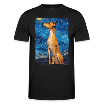 Lévrier italien Nuit étoilée - T-shirt sport Homme - noir - Devant - AI Model Male 178 dark (178cm)
