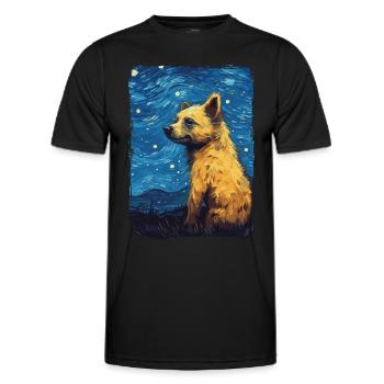 Hyäne Starry Night - Männer Funktions-T-Shirt - Schwarz - Vorne - AI Model Male 178 dark (178cm)