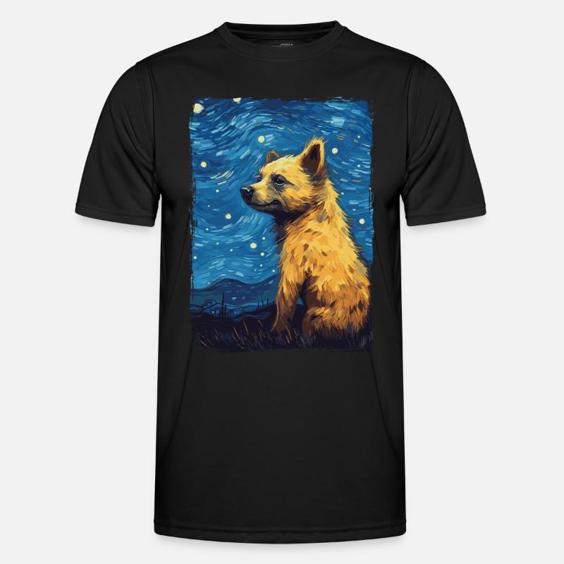 Hyäne Starry Night Männer Funktions-T-Shirt